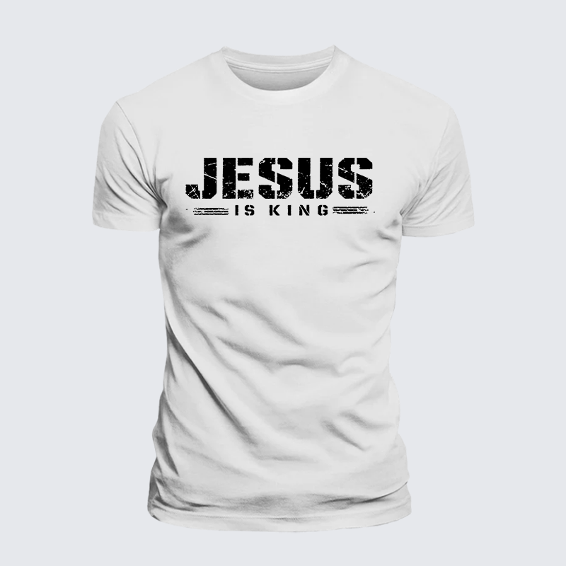 Jesus Is King Jesus God Christian Premium Mercerized Cotton Tee