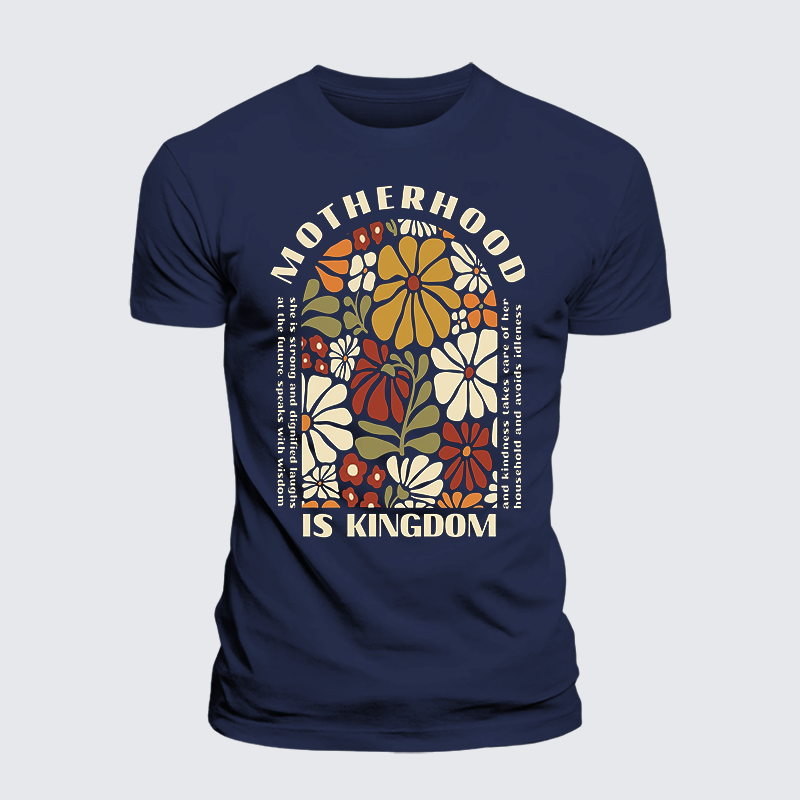 Motherhood Is Kingdom Work Jesus God Christian Premium Mercerized Cotton Tee