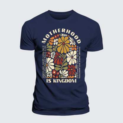 Motherhood Is Kingdom Work Jesus God Christian Premium Mercerized Cotton Tee