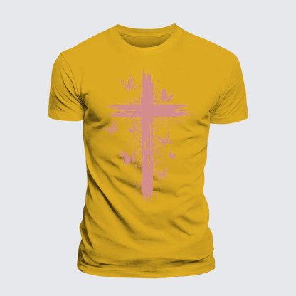 Butterfly Jesus God Christian Premium Mercerized Cotton Tee