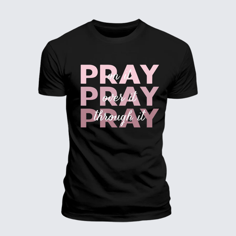 Pray Jesus God Christian Premium Mercerized Cotton Tee