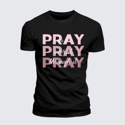 Pray Jesus God Christian Premium Mercerized Cotton Tee