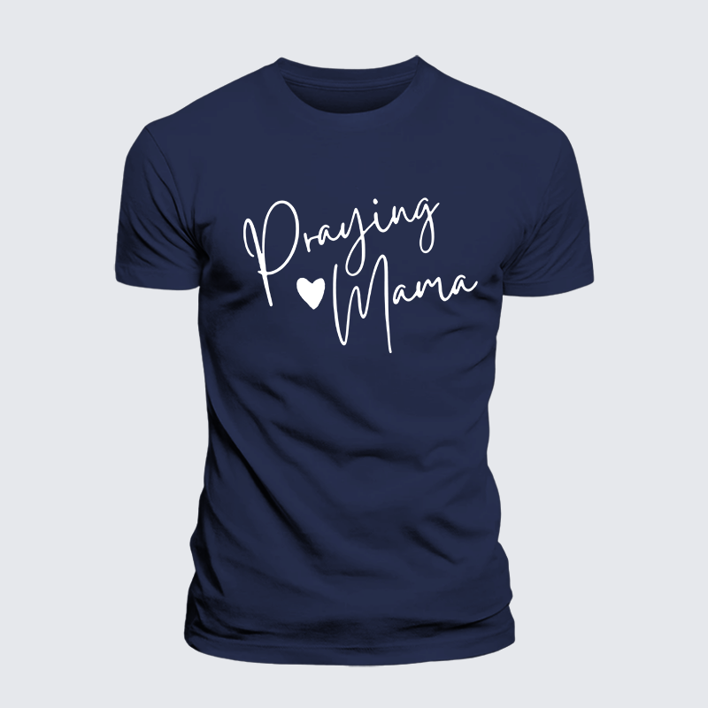 Praying Mama Jesus God Christian Premium Mercerized Cotton Tee