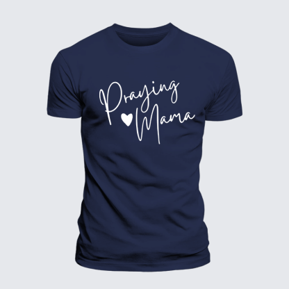 Praying Mama Jesus God Christian Premium Mercerized Cotton Tee