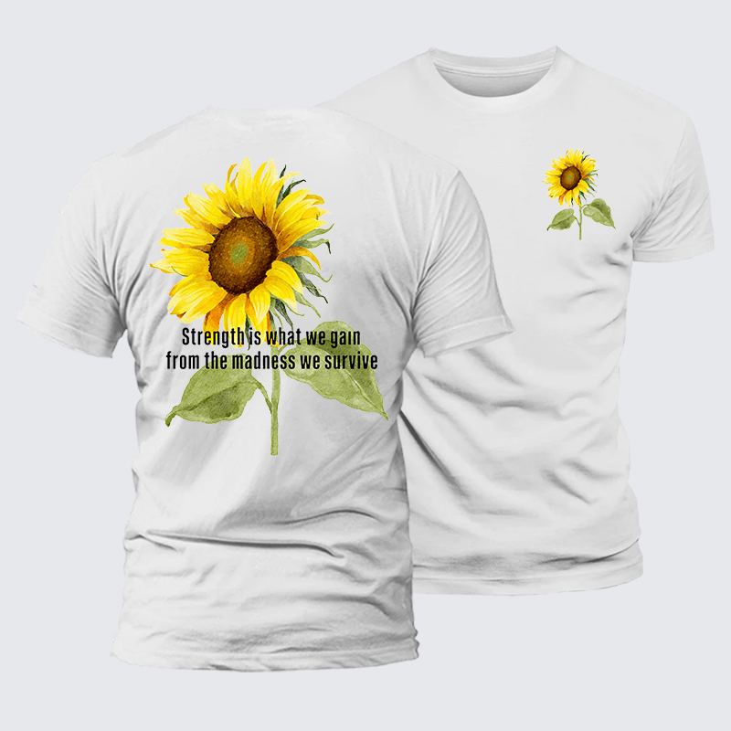 Strength Is What We Gain Jesus God Christian Premium Mercerized Cotton Tee