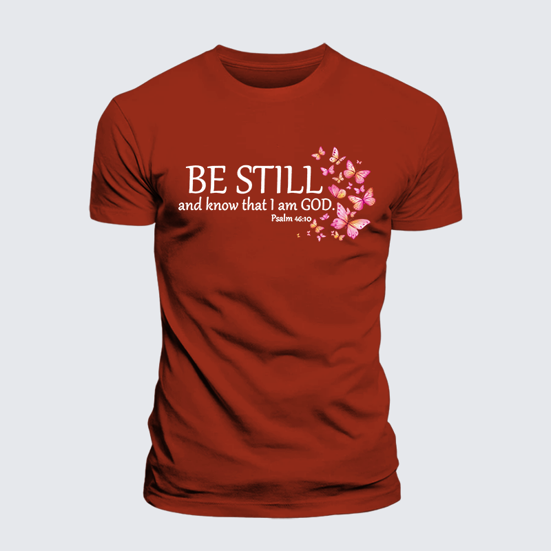 Be Still And Know That I Am God Jesus God Christian Premium Mercerized Cotton Tee