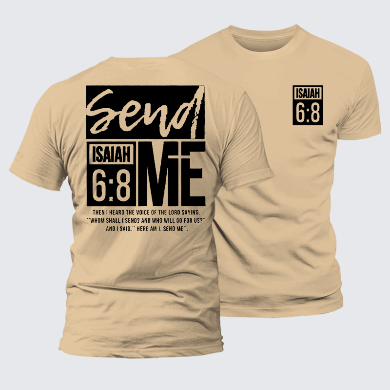 Send Me  Jesus God Christian Premium Mercerized Cotton Tee