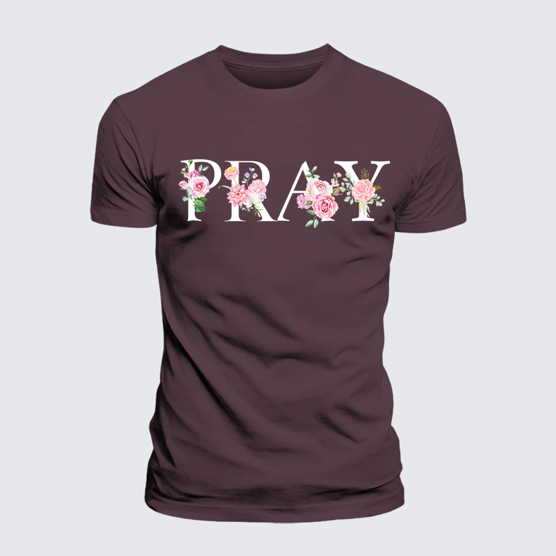 Pray Jesus God Christian Premium Mercerized Cotton Tee