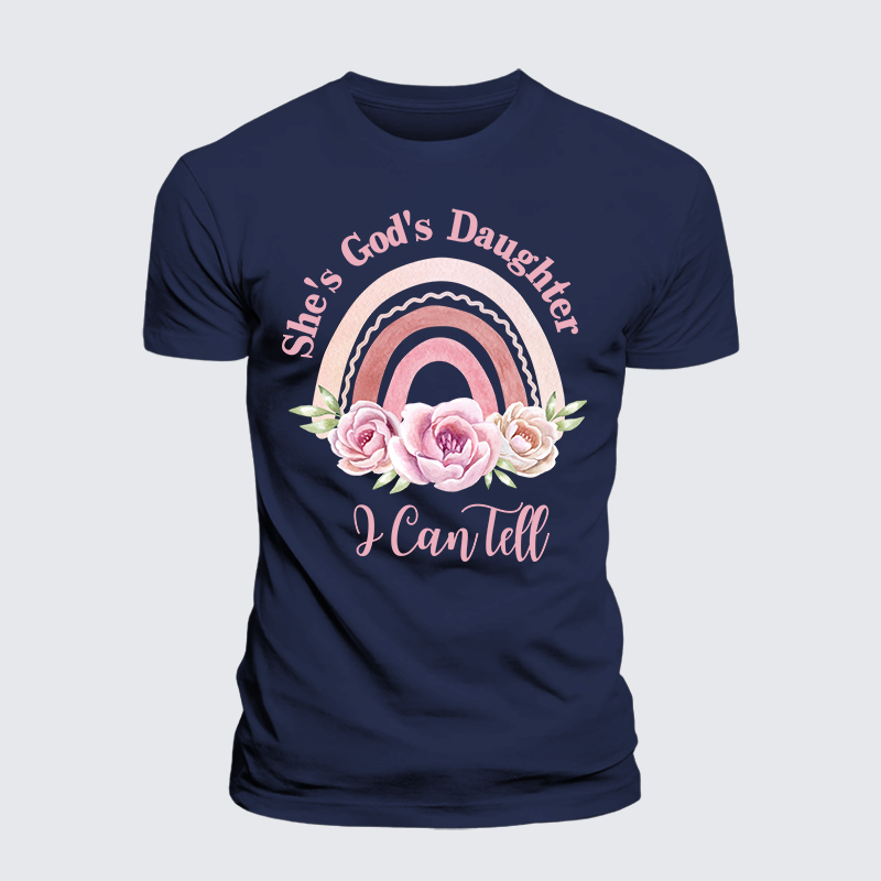 She's God's Daughter I Can Tell Jesus God Christian Premium Mercerized Cotton Tee