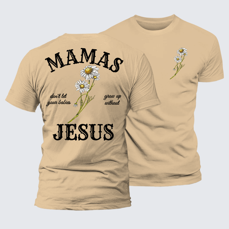 Blossoms Of Faith And Love Jesus God Christian Premium Mercerized Cotton Tee