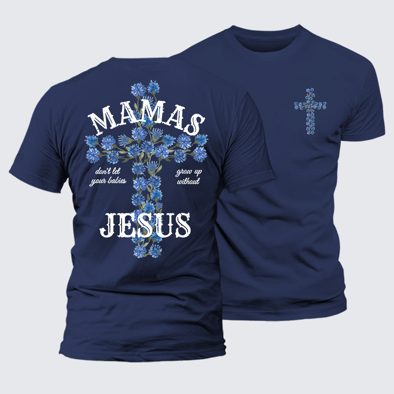 Blossoms Of Faith And Love Jesus God Christian Premium Mercerized Cotton Tee