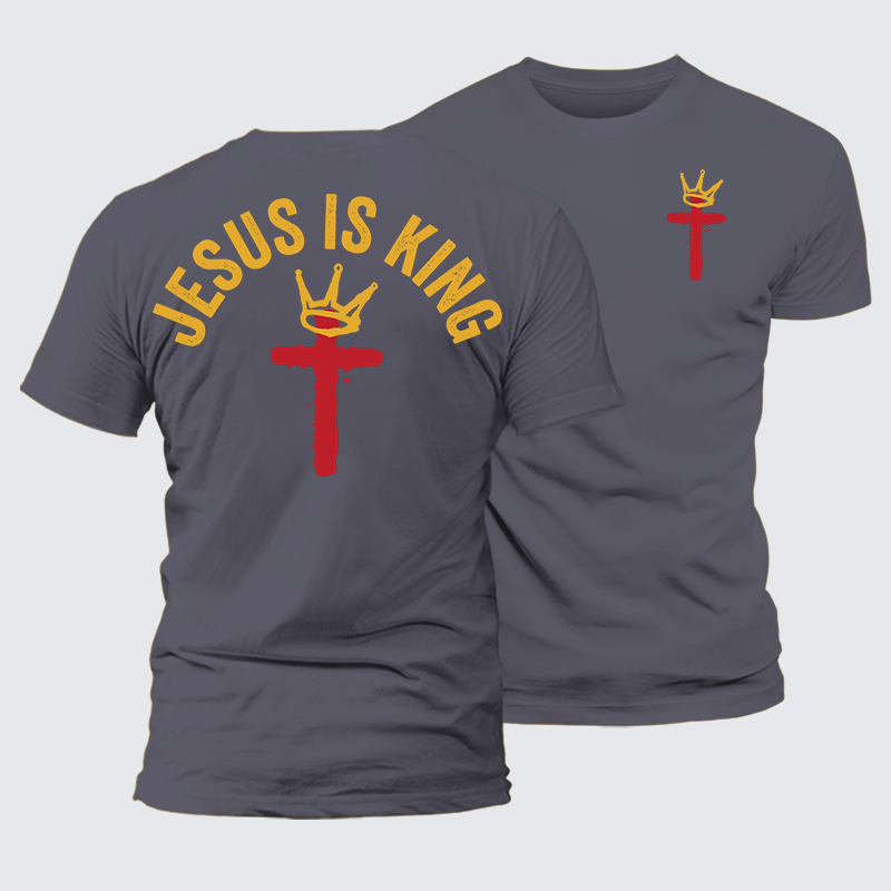 Jesus Is King Jesus God Christian Premium Mercerized Cotton Tee