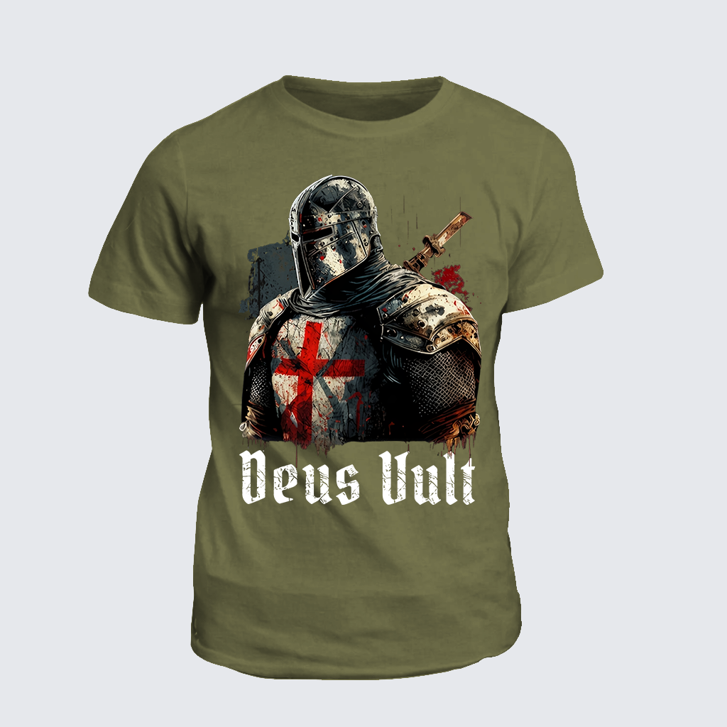 Deus Vult Jesus God Christian Cotton T-Shirt