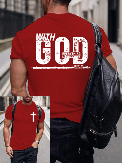 Everything Is Possible Jesus God Christian Cotton T-Shirt