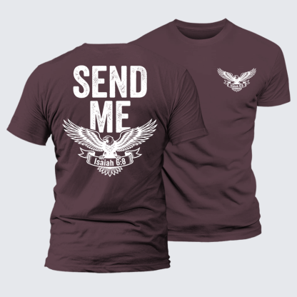 Isaiah 6:8 - SEND ME Jesus God Christian Premium Mercerized Cotton Tee