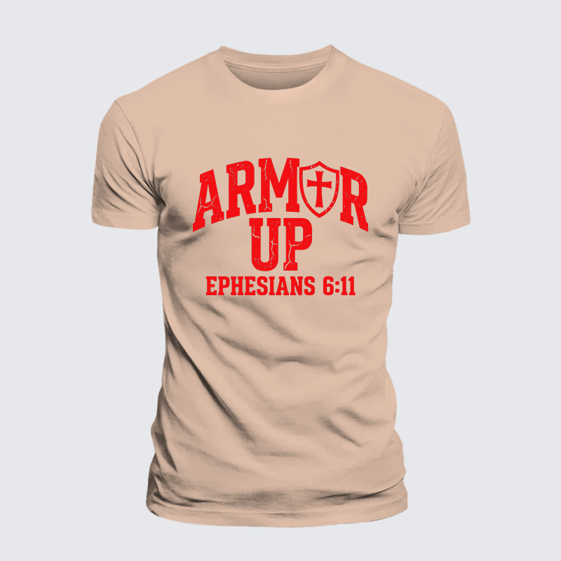 Armor Up Jesus God Christian Premium Mercerized Cotton Tee