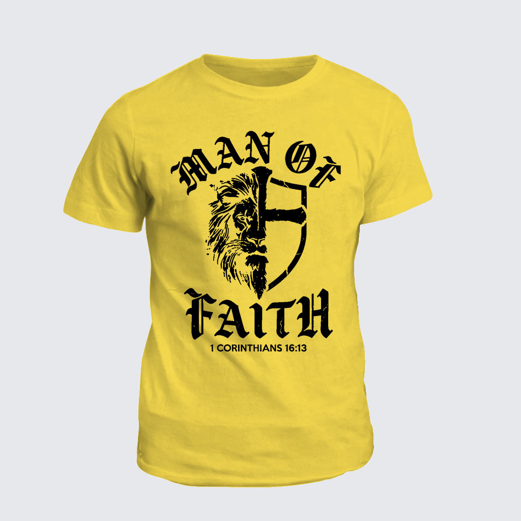 Man of Faith Jesus God Christian Cotton T-Shirt