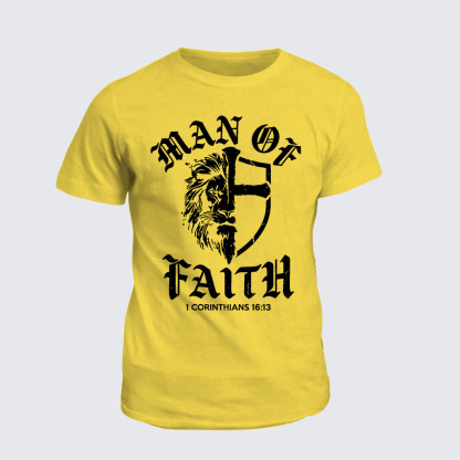 Man of Faith Jesus God Christian Cotton T-Shirt