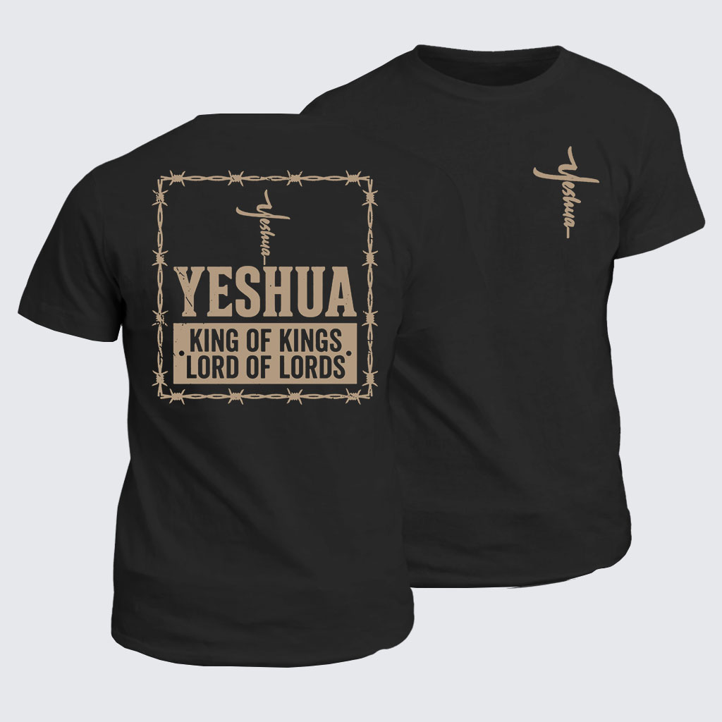 Yeshua King Of Kings Lord Of Lords Jesus God Christian Cotton T-Shirt