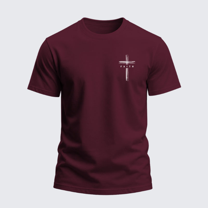 Heavyweight Cotton Tee -Faith Cross