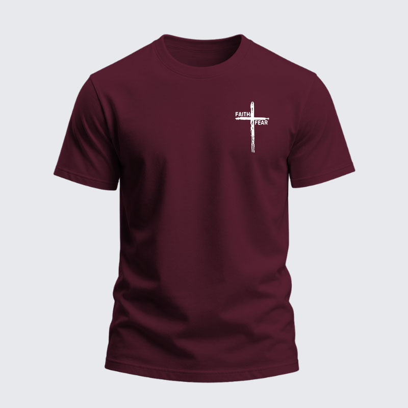 Heavyweight Cotton Tee - Faith Over Fear Cross