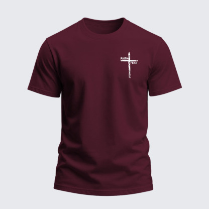 Heavyweight Cotton Tee - Faith Over Fear Cross