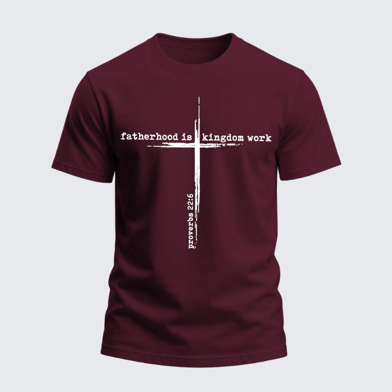 Heavyweight Cotton Tee - Fatherhood is Kingdom Work