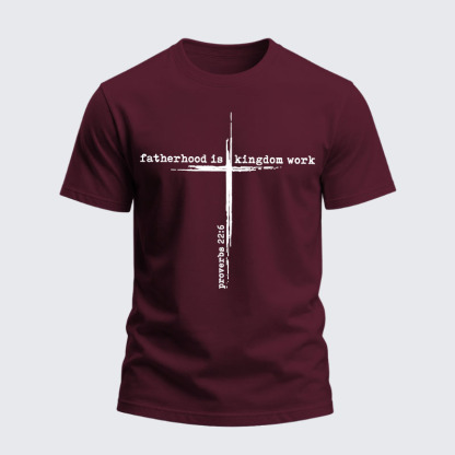Heavyweight Cotton Tee - Fatherhood is Kingdom Work