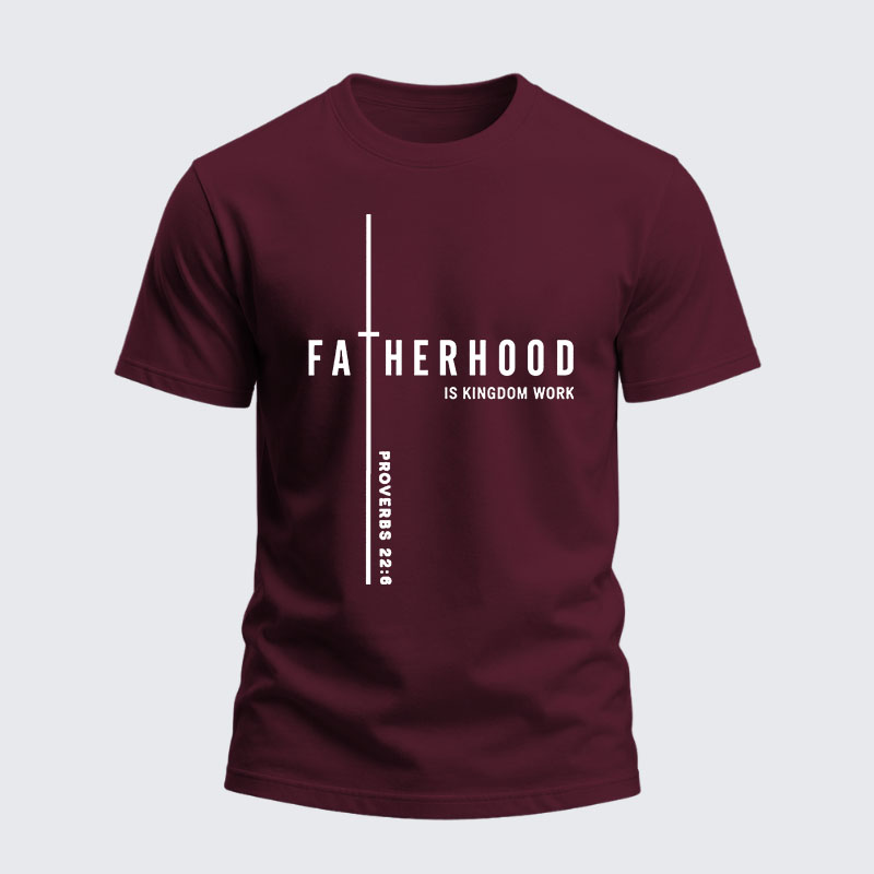 Heavyweight Cotton Tee - Fatherhood is Kingdom Work