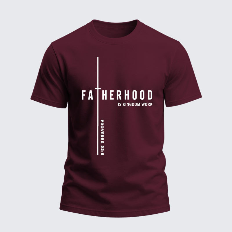 Heavyweight Cotton Tee - Fatherhood is Kingdom Work