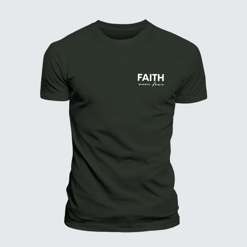 Faith over Fear Jesus God Christian Premium Mercerized Cotton Tee
