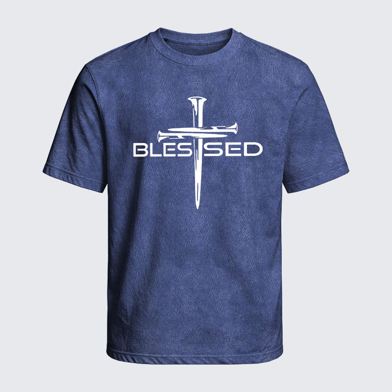 Washed T-Shirt - Cross Blessed