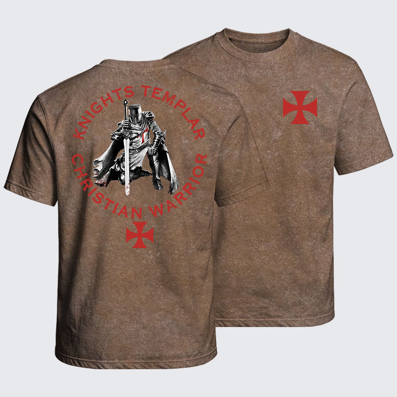 Washed T-Shirt - Knights Templar Templar Cross Crusader Knight