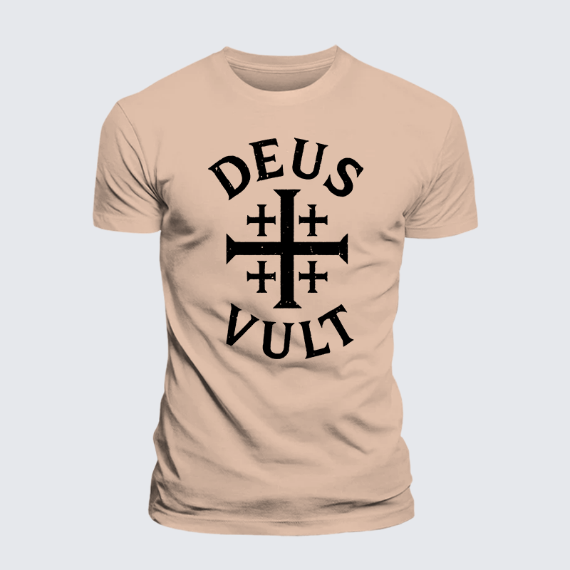 Deus Vult Jesus God Christian Premium Mercerized Cotton Tee