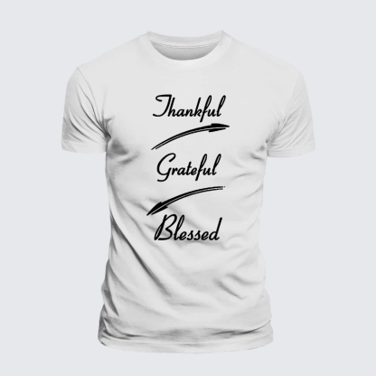 Thankful Grateful Blessed Jesus God Christian Premium Mercerized Cotton Tee