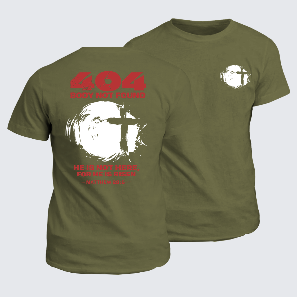 He Is Not Here,For He Is Risen Jesus God Christian Cotton T-Shirt