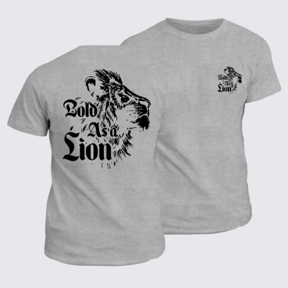 Bold As A Lion Jesus God Christian Cotton T-Shirt