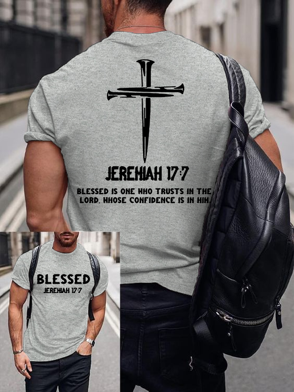 Blessed Is One Who Trusts In The Lord Jesus God Christian Cotton T-Shirt