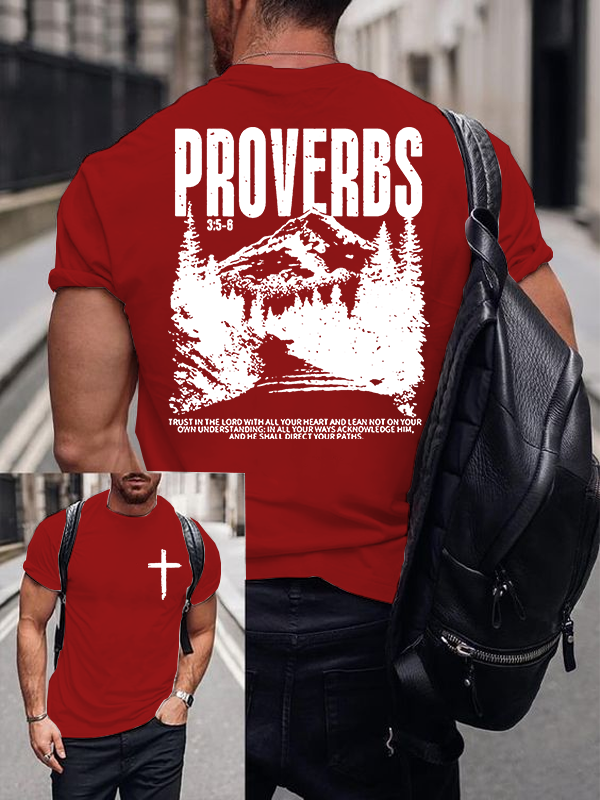 Proverbs 3:5-6 Jesus God Christian Cotton T-Shirt