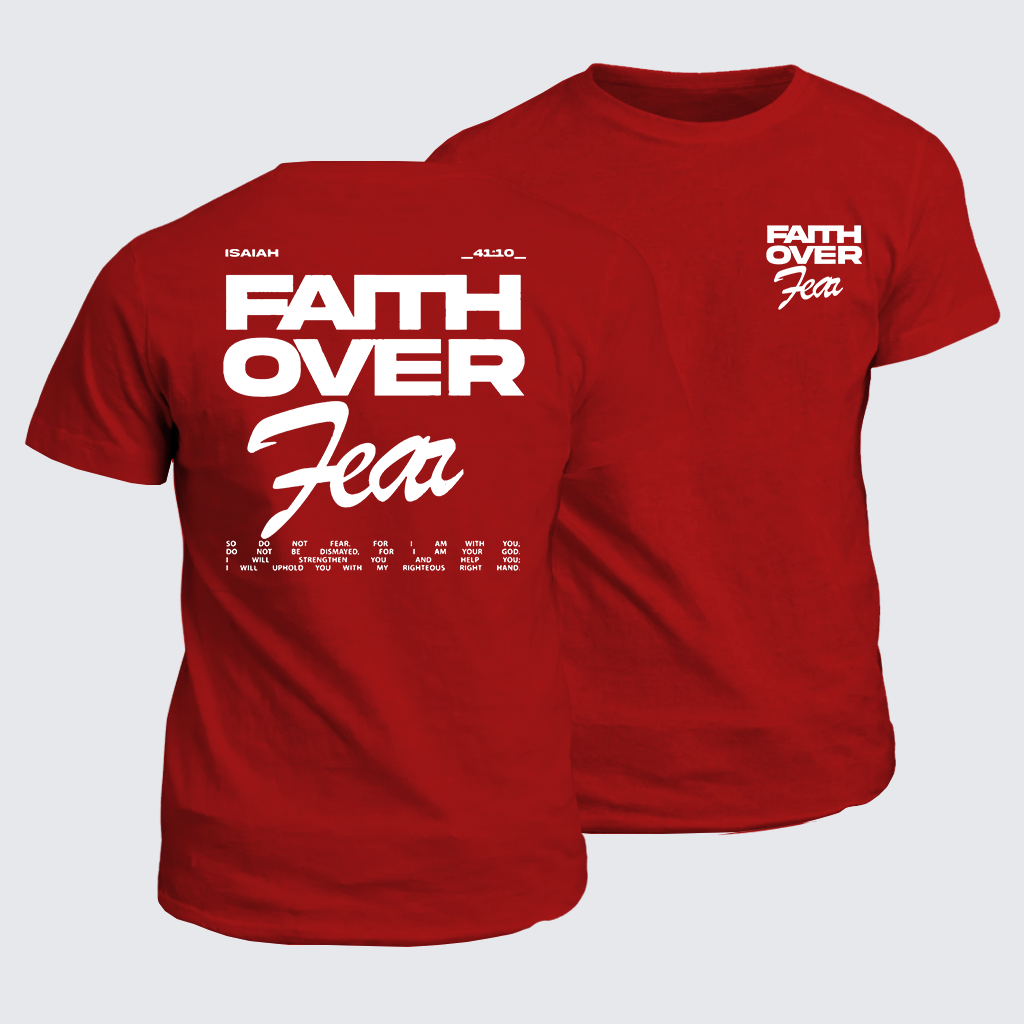 Faith Over Fear Jesus God Christian Cotton T-Shirt