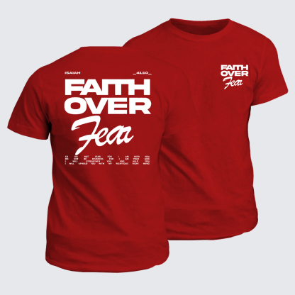 Faith Over Fear Jesus God Christian Cotton T-Shirt