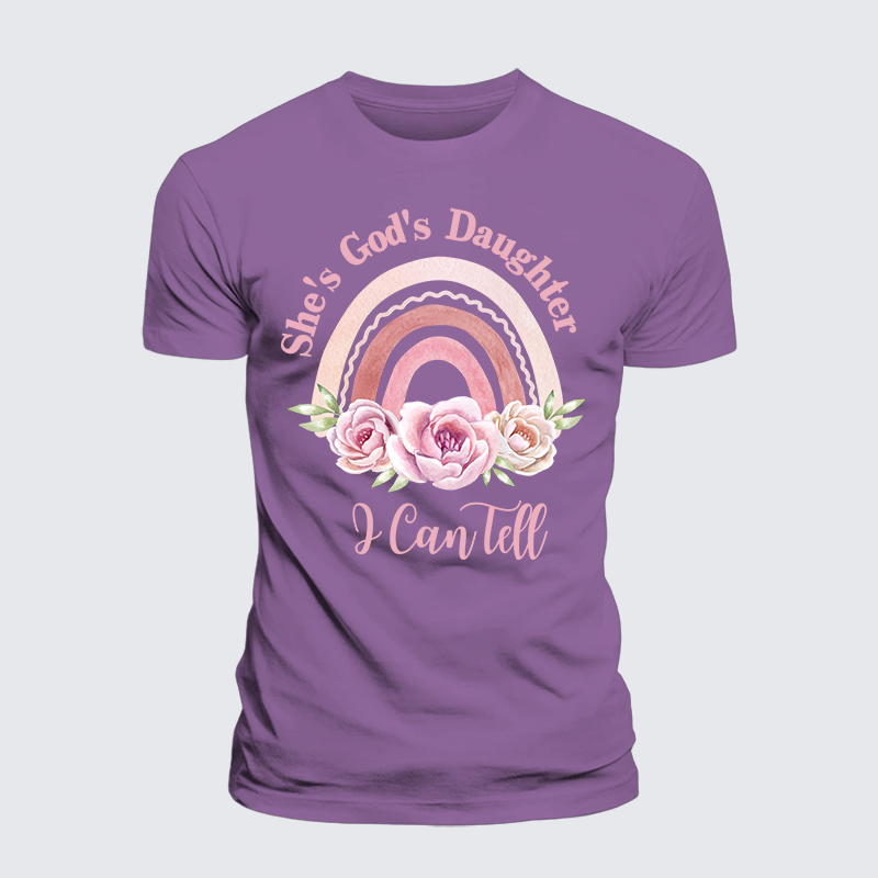 She's God's Daughter I Can Tell Jesus God Christian Premium Mercerized Cotton Tee