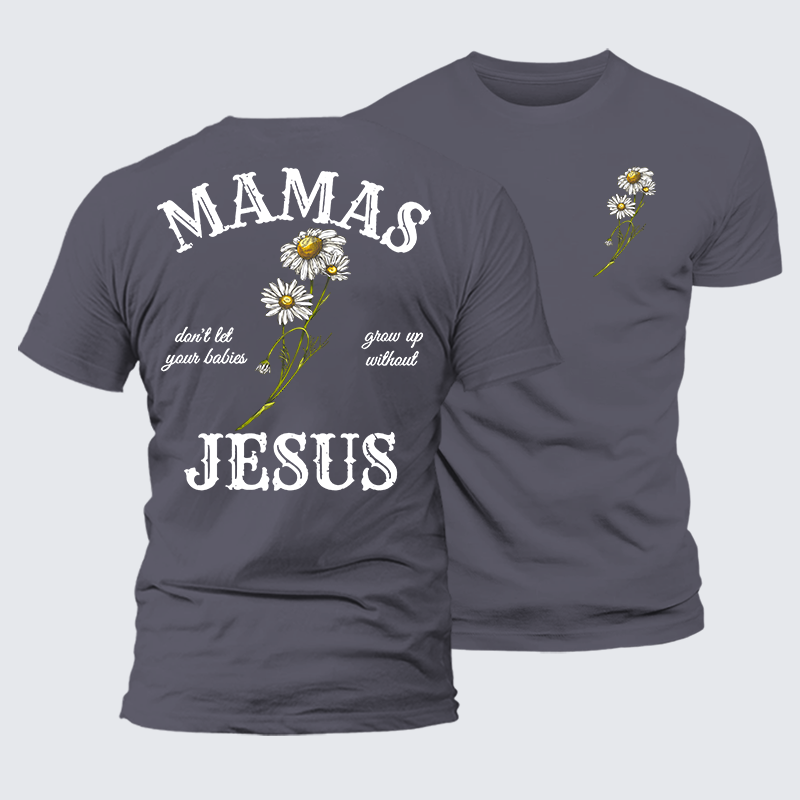 Blossoms Of Faith And Love Jesus God Christian Premium Mercerized Cotton Tee