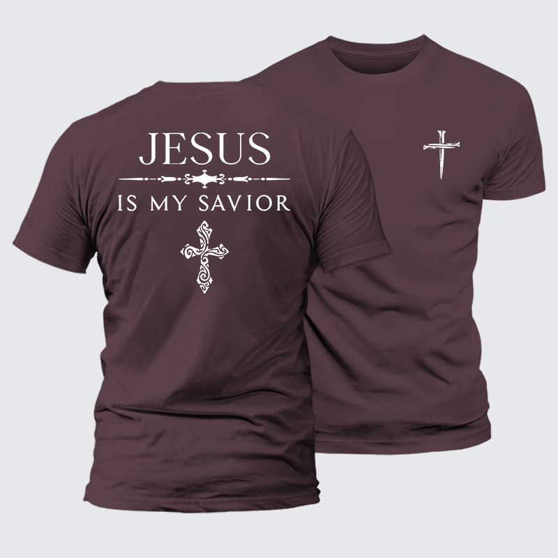 Jesus Is My Savior Jesus God Christian Premium Mercerized Cotton Tee