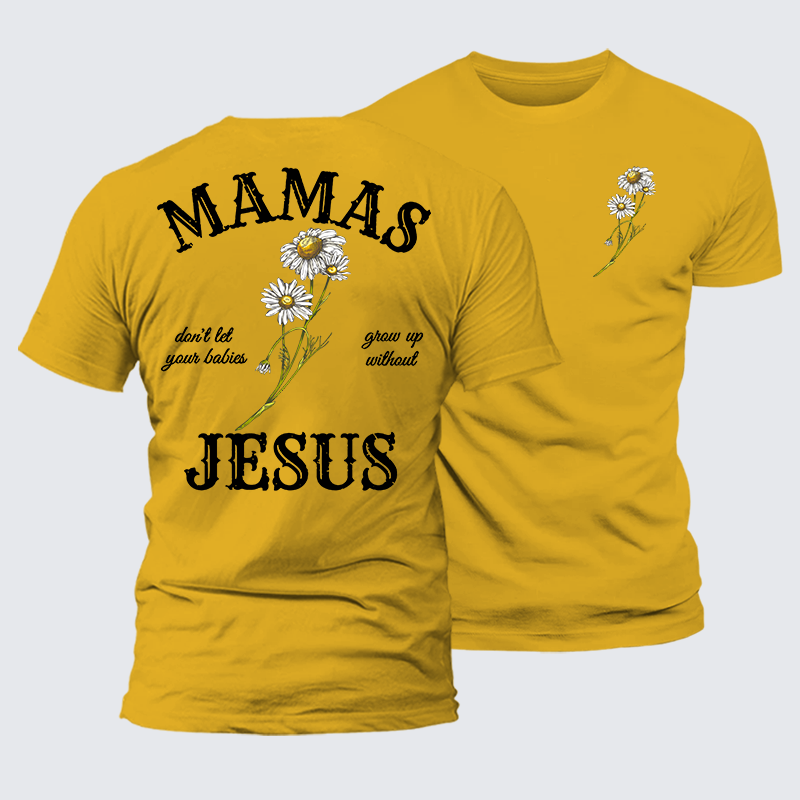Blossoms Of Faith And Love Jesus God Christian Premium Mercerized Cotton Tee
