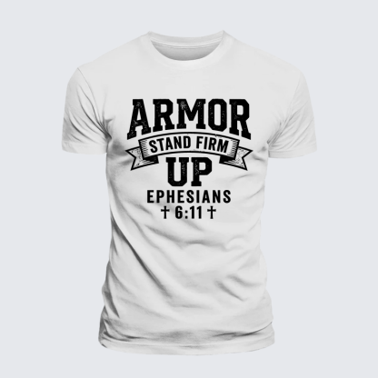 Armor Up Jesus God Christian Premium Mercerized Cotton Tee