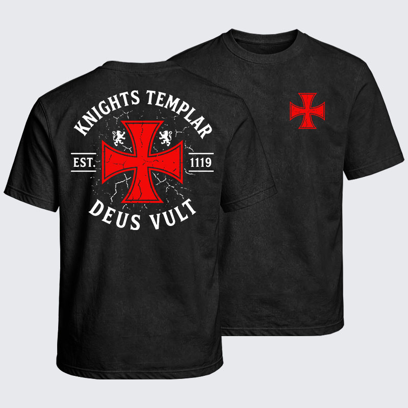 Washed T-Shirt - Knights Templar Deus Vult