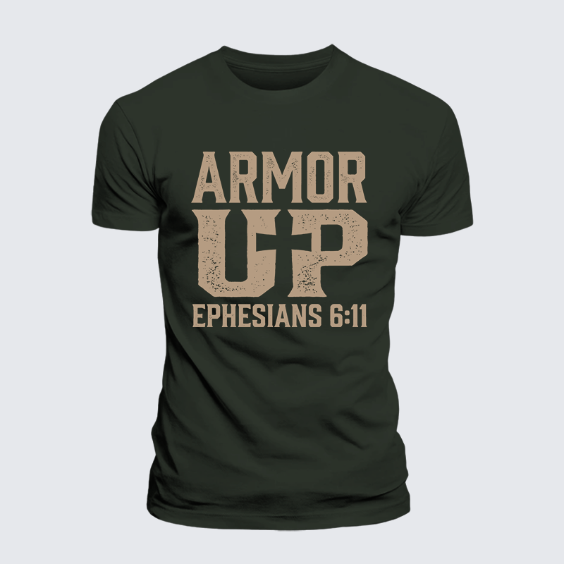 Armor Up Jesus God Christian Premium Mercerized Cotton Tee