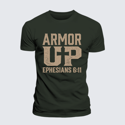 Armor Up Jesus God Christian Premium Mercerized Cotton Tee