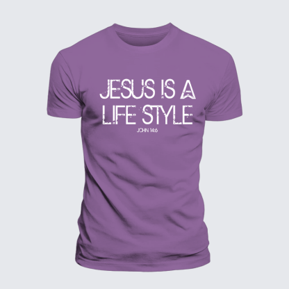 Jesus Is A Life Style Jesus God Christian Premium Mercerized Cotton Tee